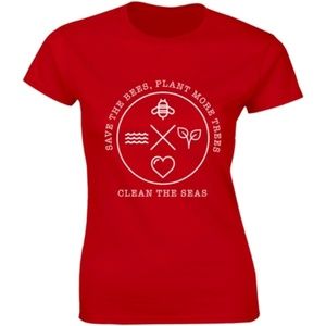 Half It Tops - Save The Bees, Plant More Trees Clean Sea T-shirt Half It Tops - Save The Bees, Plant More Trees Clean Sea T-shirt